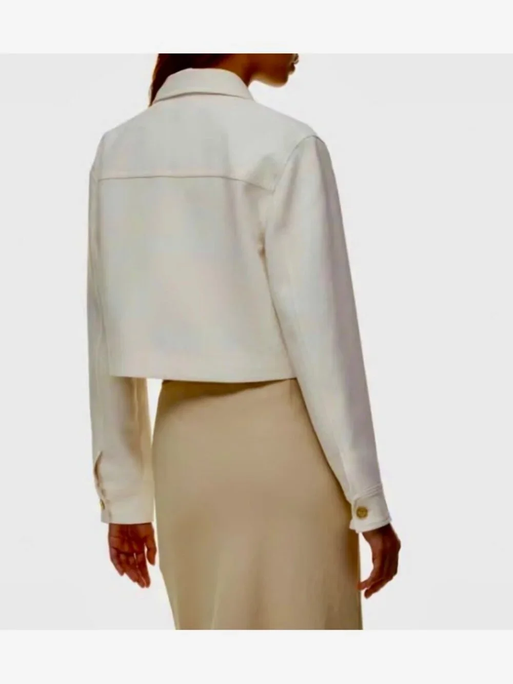 NEW! Artizia Wilfred Little Cropped Jacket Button In Light Birch/Ivory XS - Picture 13 of 16